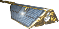 Der deutsche Satellit CHAMP (Start 15. Juli 2000).