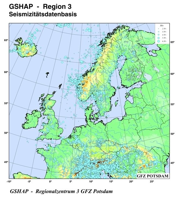GSHAP Region 3, Seismizitätsdatenbasis