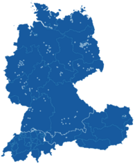Distribution of participants from Germany, Austria and Switzerland