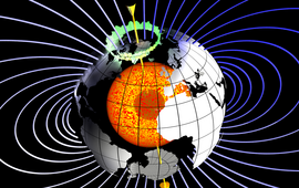Illustration des Erdmagnetfelds