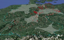 Deutschlandkarte mit qualitätsgecheckten Datenpunkten, dargestellt als Säulen