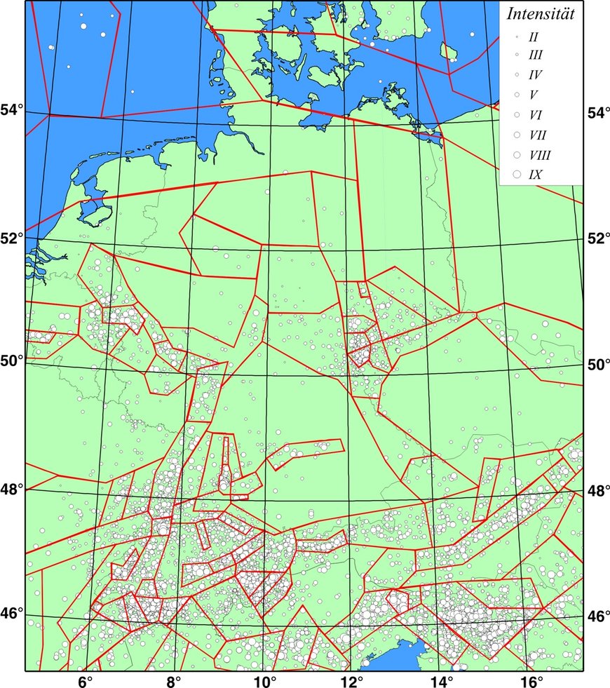 Basis for the seismic hazard assessment are the seismic source zones.