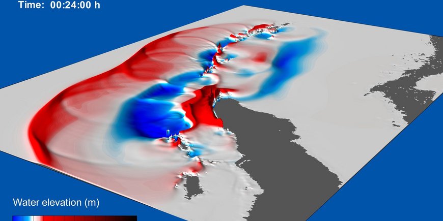 This picure shows the modeling of a tsunami.